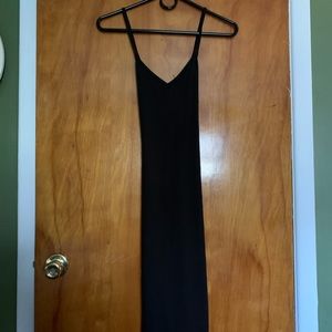 Black cross back midi bodycon wet seal dress